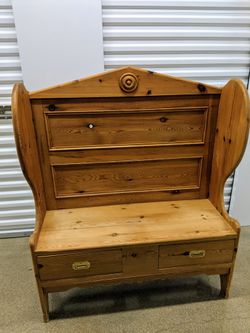 Entryway wooden bench