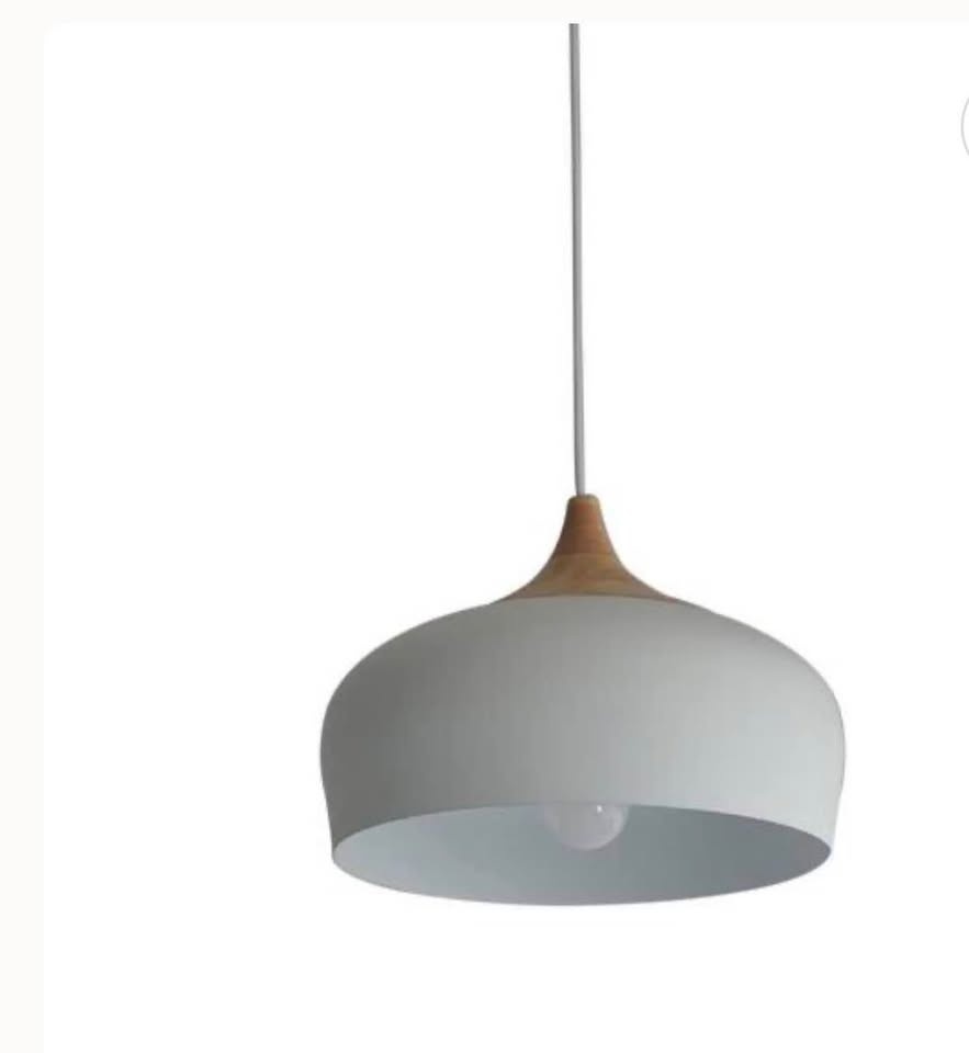 Modern Round Wood Pendant Light - photo 2