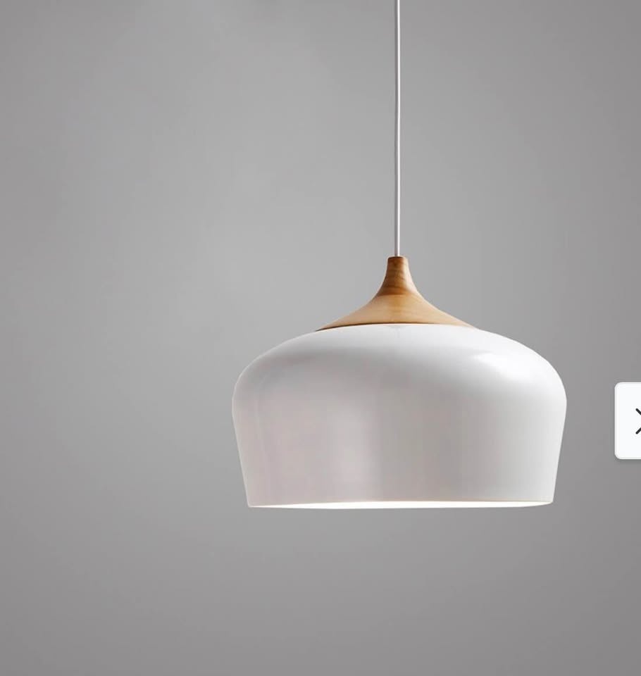 Modern Round Wood Pendant Light - photo 3