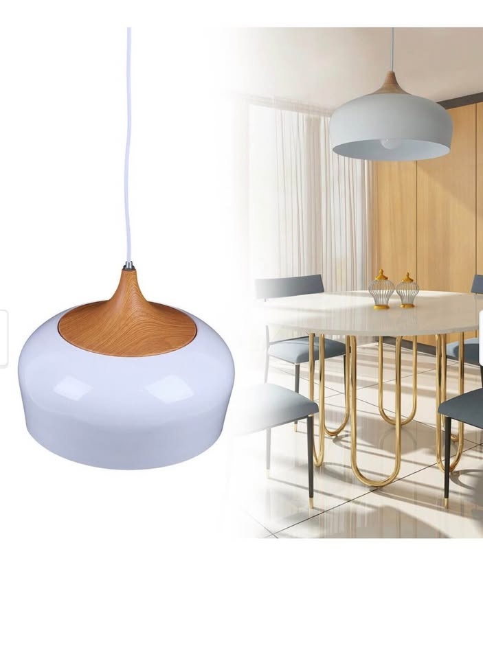 Modern Round Wood Pendant Light - photo 4