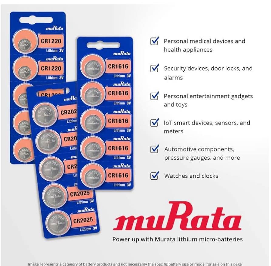 Murata CR1632 3V Lithium Coin Cell Battery - photo 2