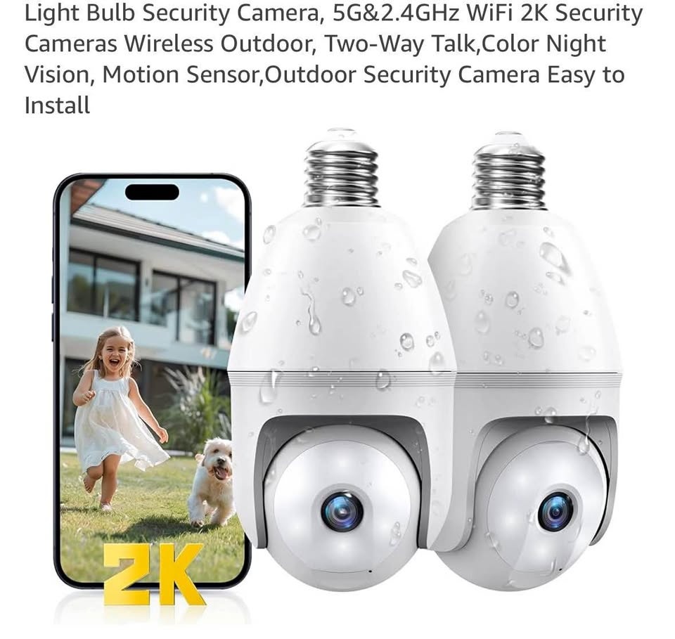 Light Bulb Security Camera – 2K HD | 5G & 2.4GHz WiFi