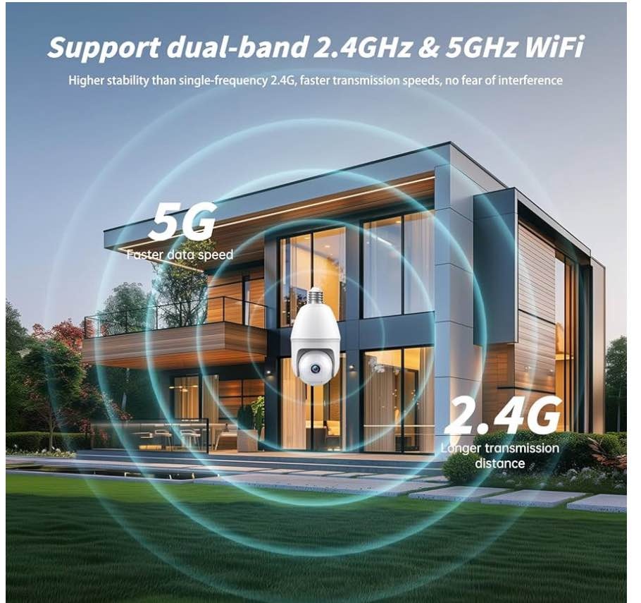 Light Bulb Security Camera – 2K HD | 5G & 2.4GHz WiFi - photo 3