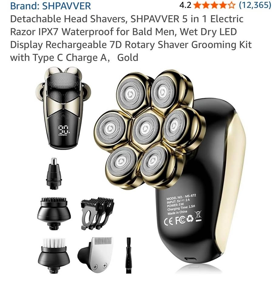Electric Head Shaver for Bald Men – Cordless & Rechargeable