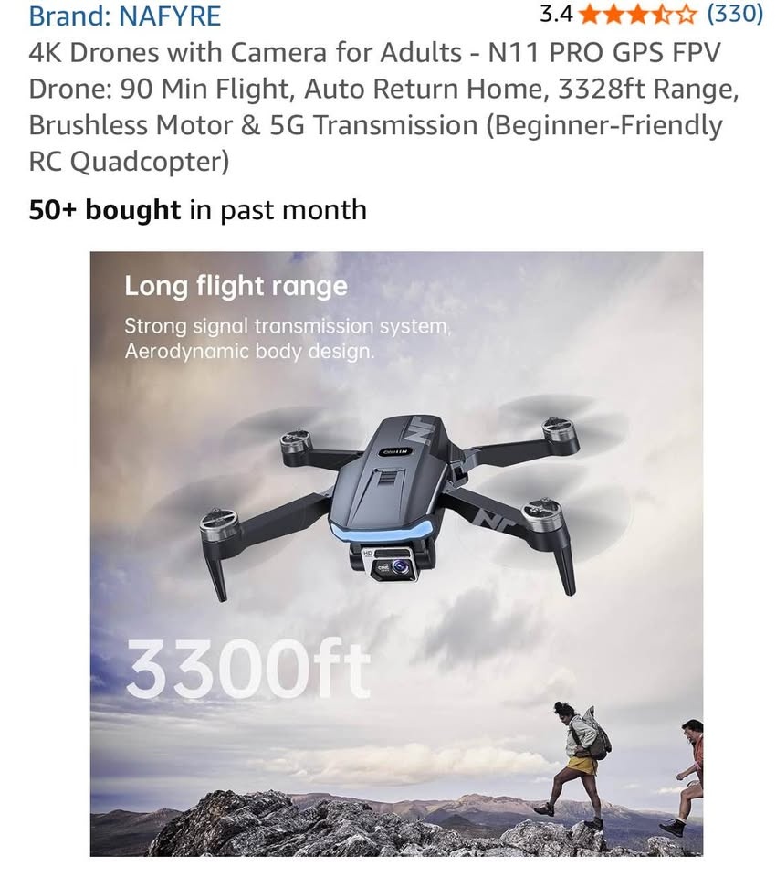 NAFYRE 4K Drones with Camera - N11 PRO GPS FPV - photo 2