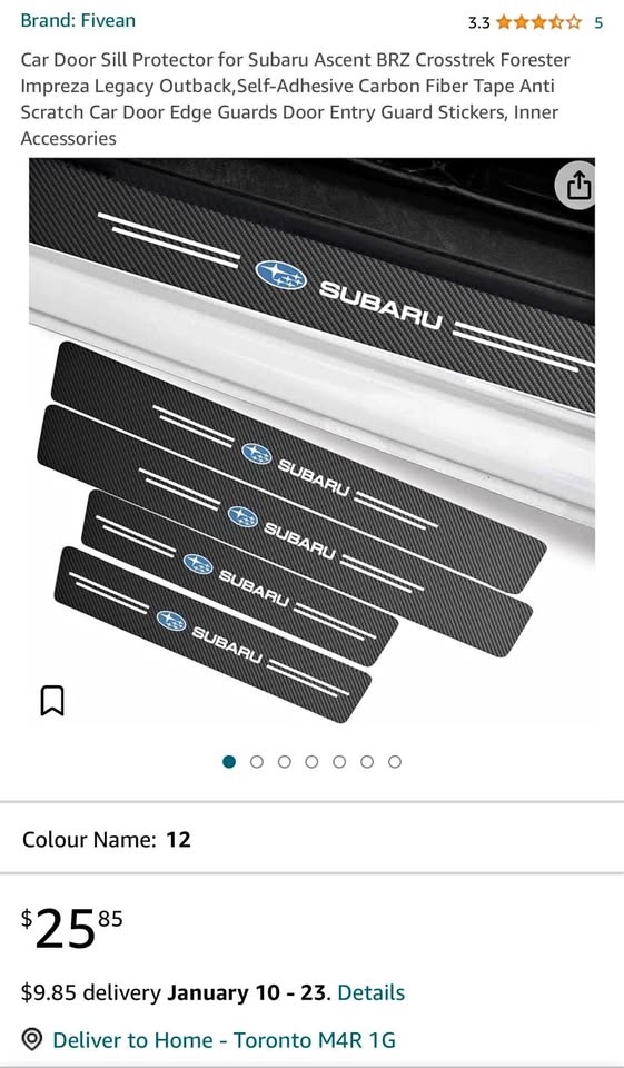 Subaru door protector logo address :yonge and eglinton area