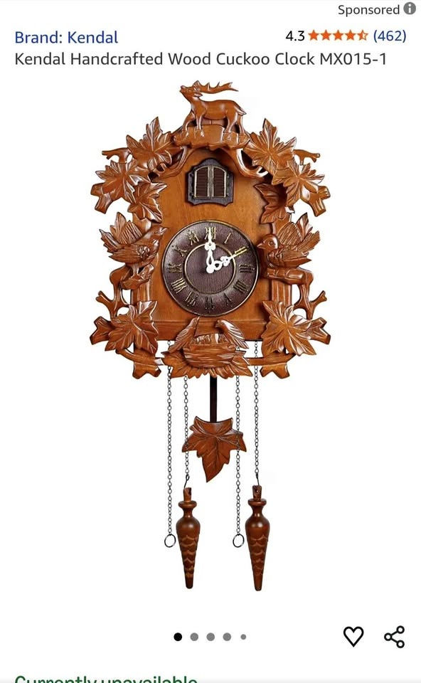 Brand new | Handcrafted wood cuckoo clock