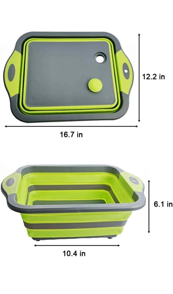 Collapsible cutting board with colander - photo 2