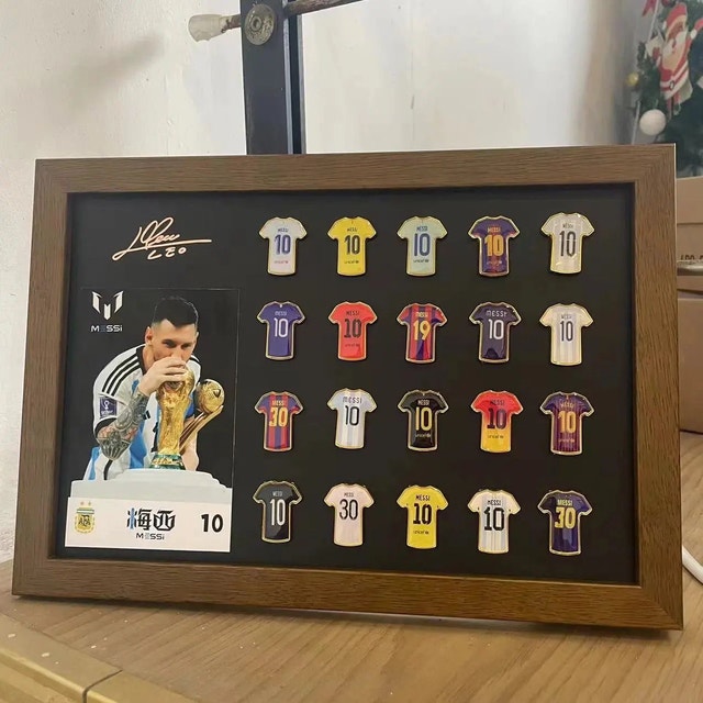 Lionel Messi Framed Pin Collection