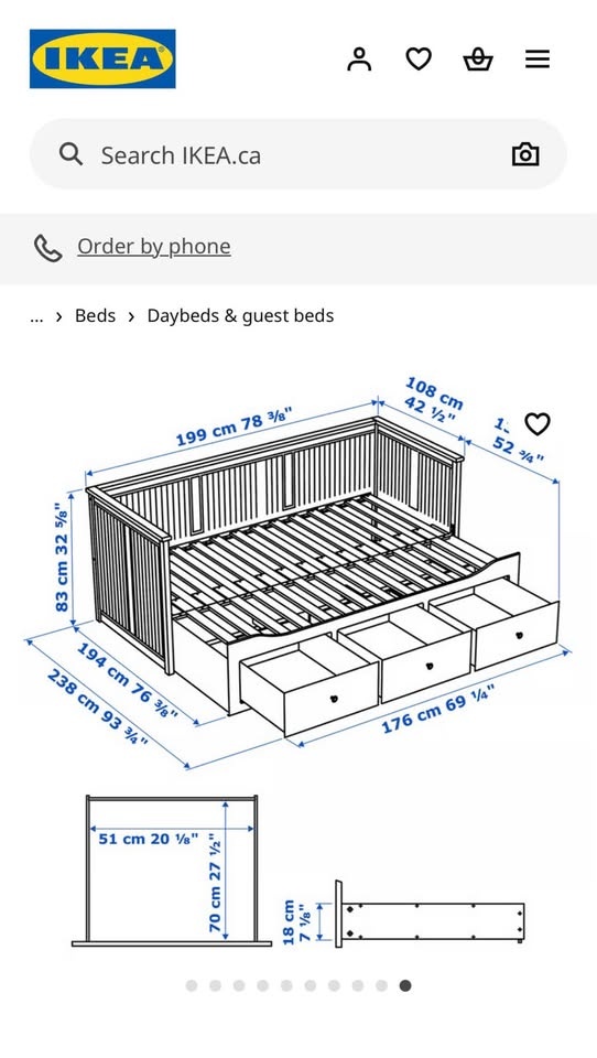 Ikea Daybed with 3 drawers/2 mattresses, white - photo 4