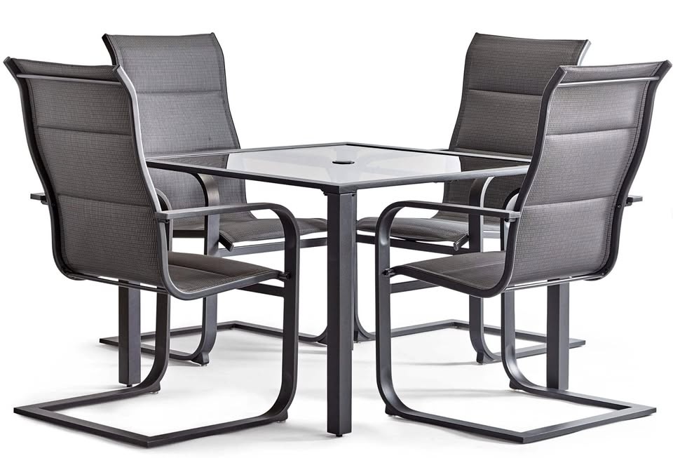 CANVAS Minden Patio Dining Set w/ Glass Top Table