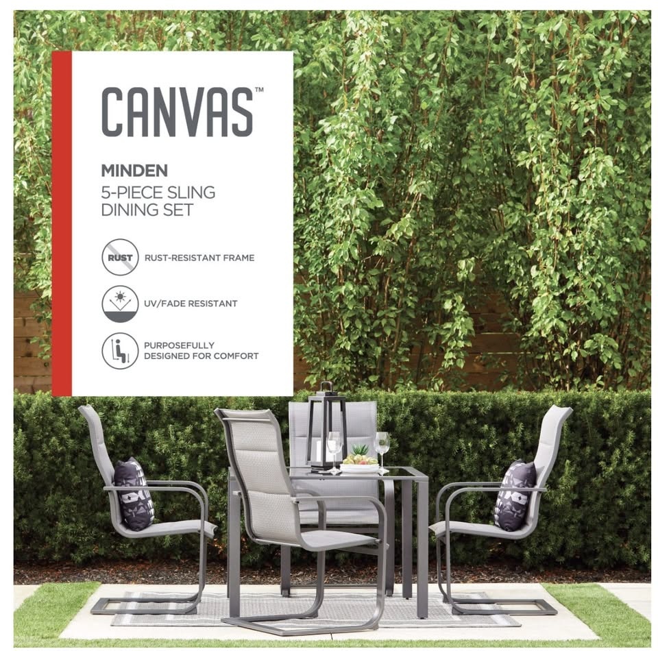 CANVAS Minden Patio Dining Set w/ Glass Top Table - photo 2
