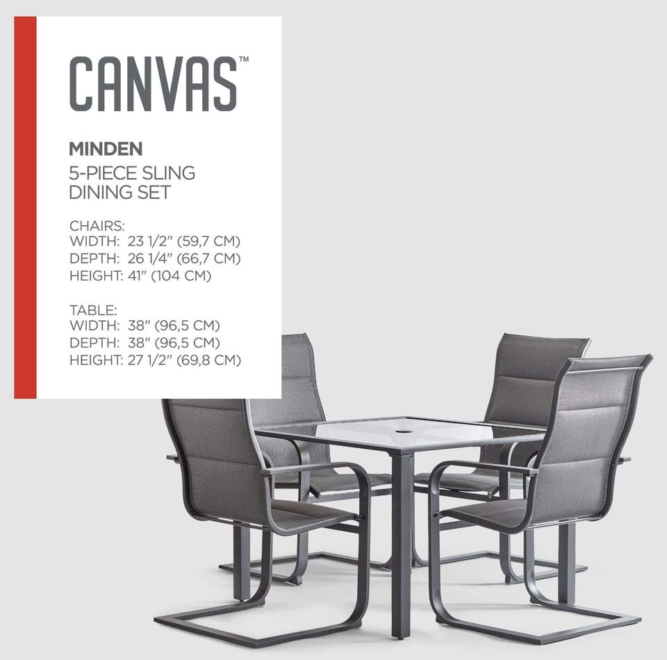 CANVAS Minden Patio Dining Set w/ Glass Top Table - photo 3