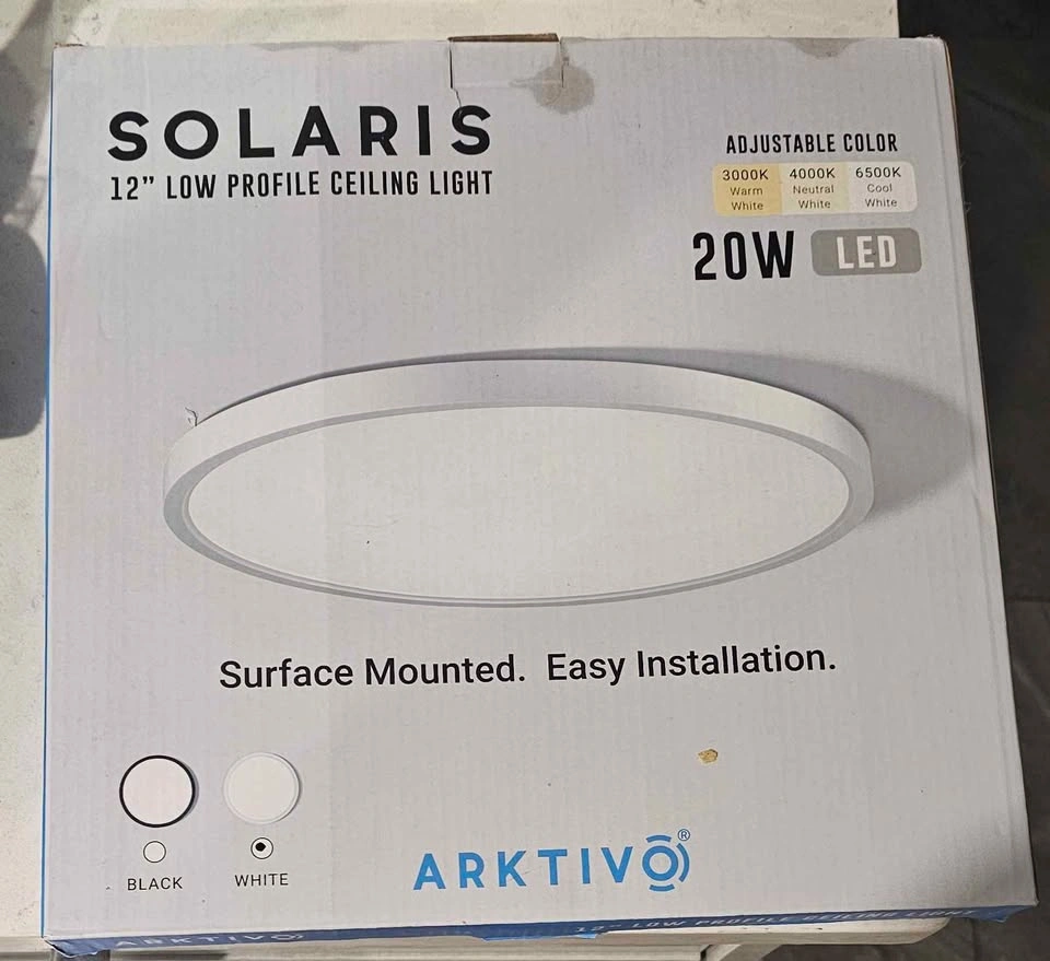 Solaris Ceiling Lught White 12" Flush Mount