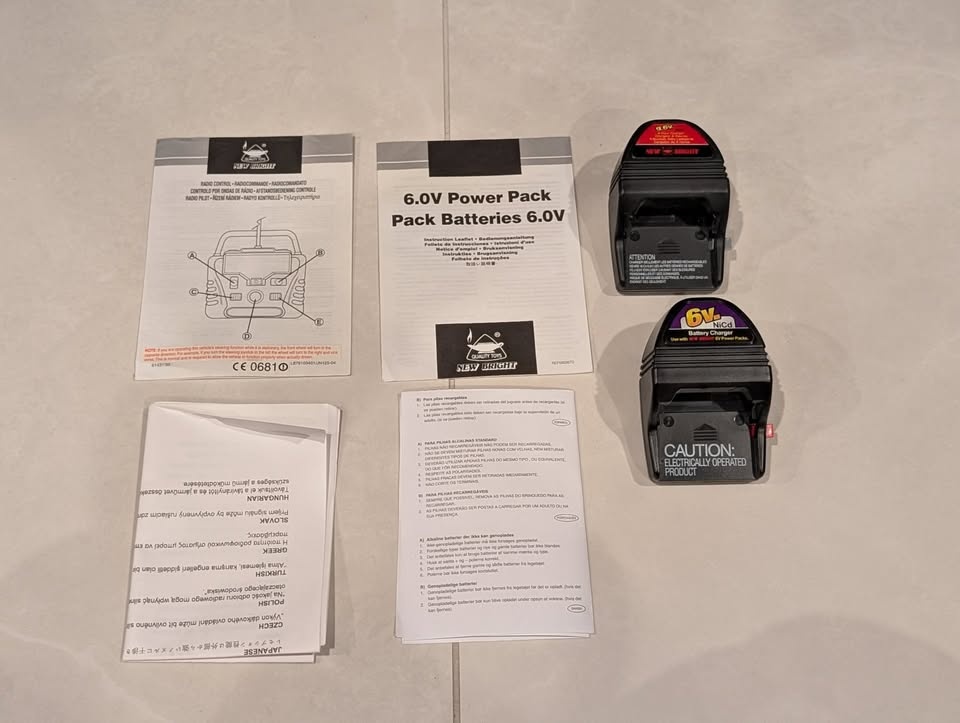 New Bright 9.6V and NiCd 6V Battery Chargers