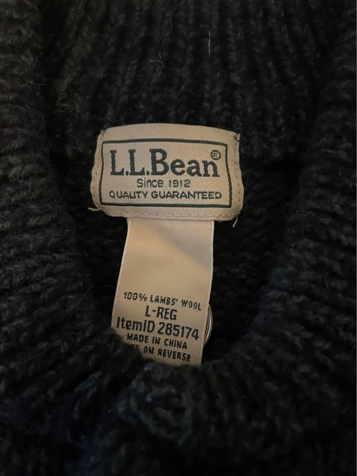 L.L. Bean Ragg Wool Henley Sweater Large - photo 2