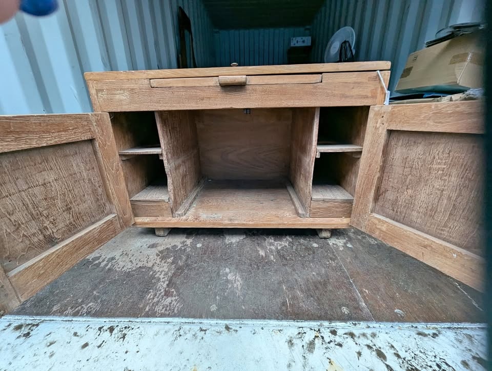 Antique Teak Wood Wash Basin Chest