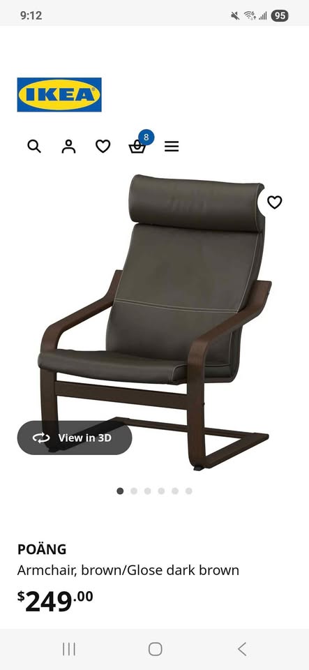 Ikea Brown Leather Poang Chairs - Set of 2 - photo 4