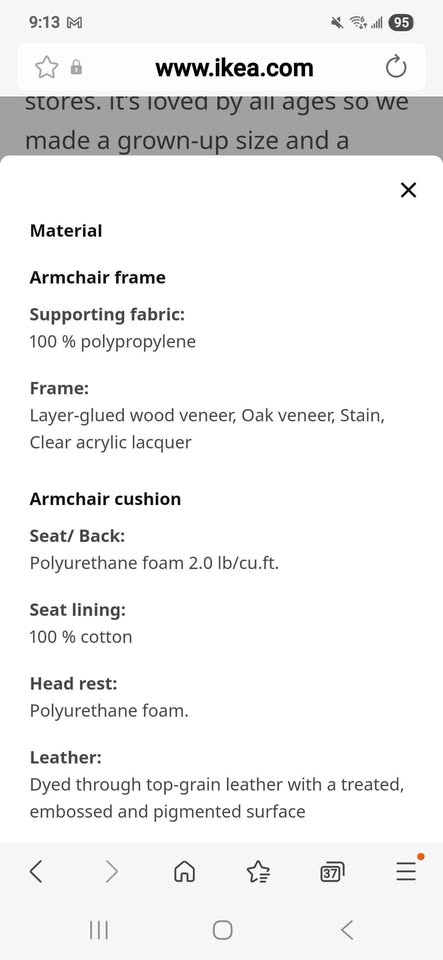 Ikea Brown Leather Poang Chairs - Set of 2 - photo 5