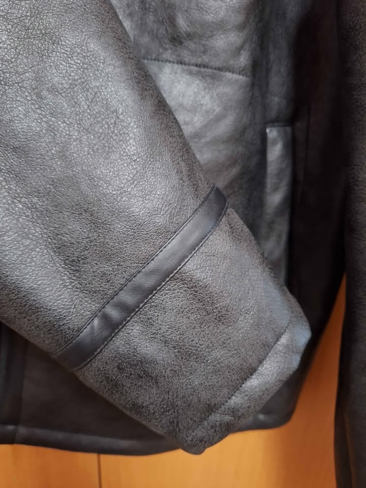 Zara Faux Leather Bomber Jacket XXL - photo 4