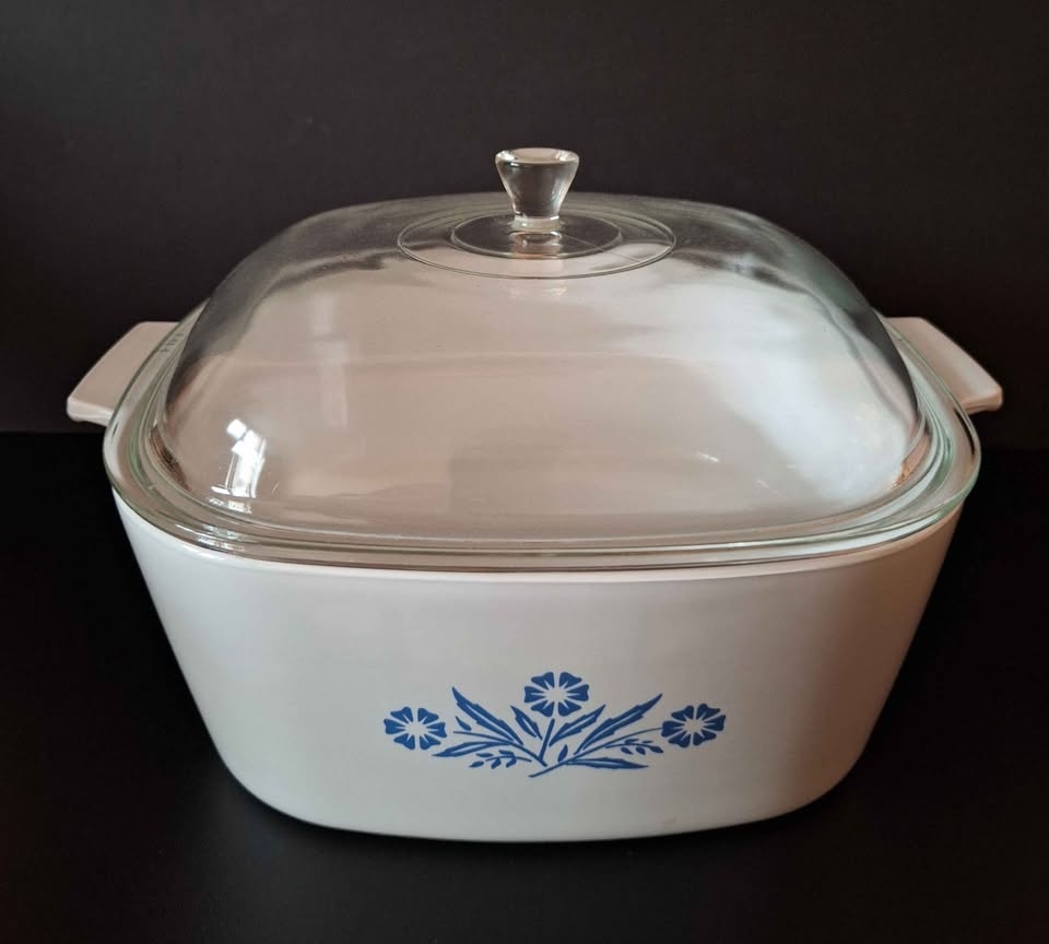 Vintage Corning Blue Cornflower Dutch Oven - photo 3