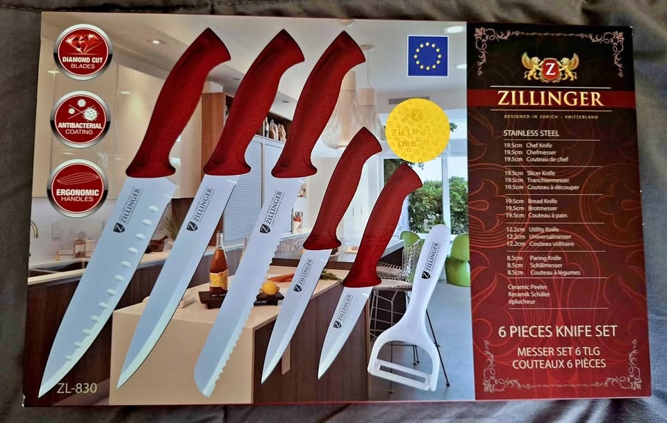 Zillinger 6 Pieces Knife Set Model # ZL-830 Switzerland best off
