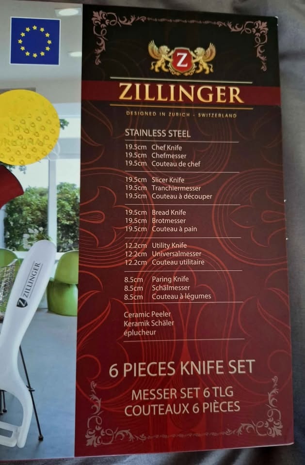 Zillinger 6 Pieces Knife Set Model # ZL-830 Switzerland best off - photo 2