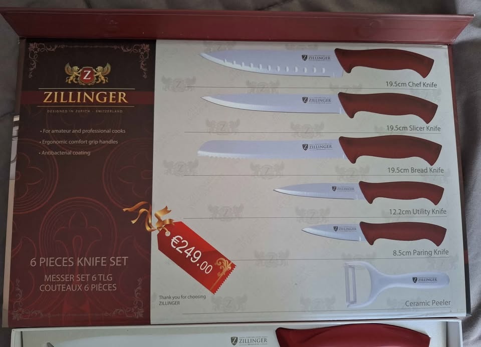Zillinger 6 Pieces Knife Set Model # ZL-830 Switzerland best off - photo 5