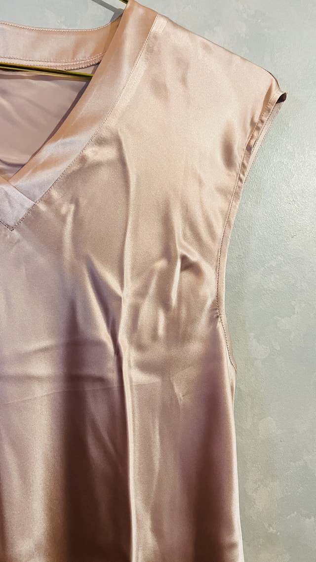 Pure Silk Cap Sleeve V-Neck Nightgown-Size S - photo 4