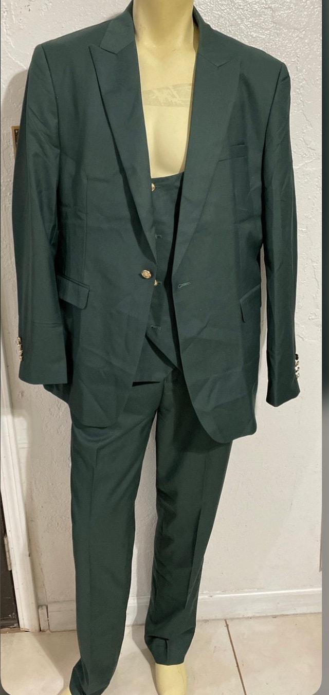 Forest Green Men Formal Suit For All Ocassions-Size 3