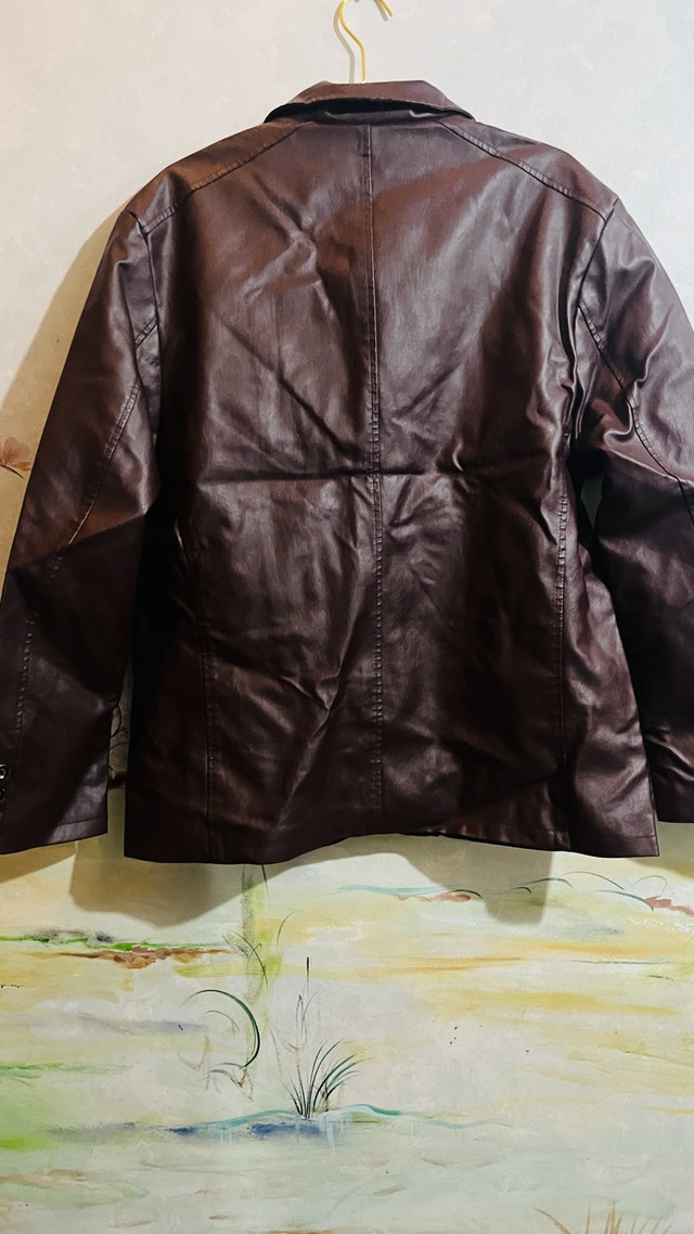 Plus Size Faux Leather Blazer-Size 1XL - photo 4