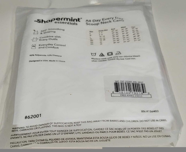 SHAPERMINT SCOOP NECK CAMI, XXL WHITE - photo 5