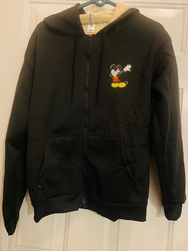 Black Hoodie Zip Jacket-Size L