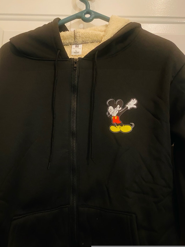 Black Hoodie Zip Jacket-Size L - photo 2