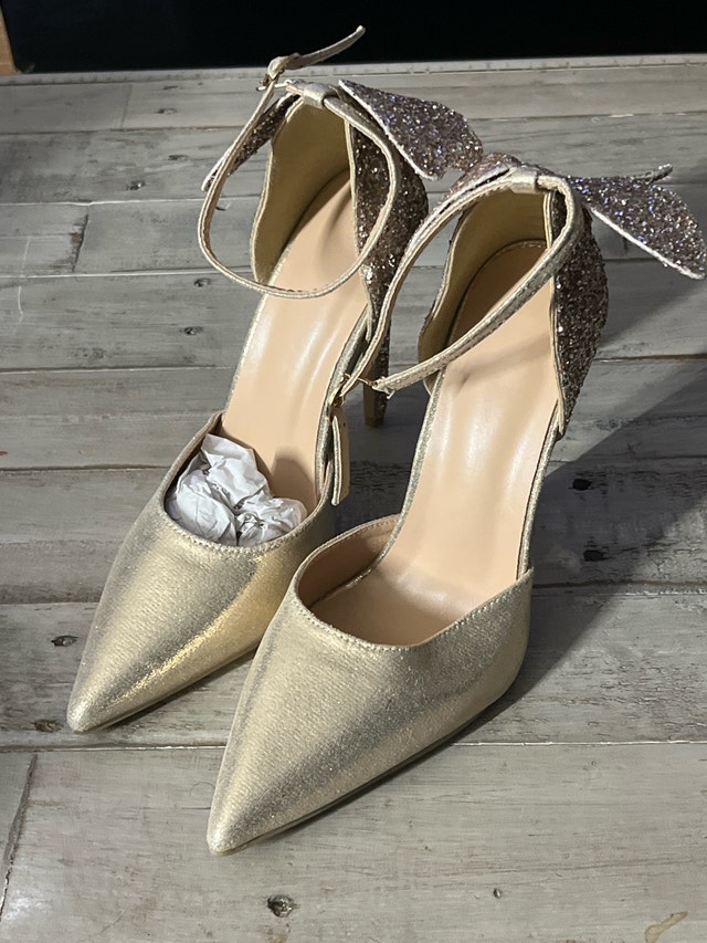 Gold Glitter Heels! Size 7.5 - photo 4