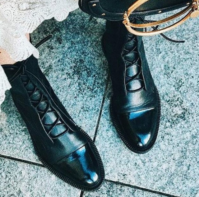 Women's Black Boots Mid-Calf, British Style- Size 9 - photo 2