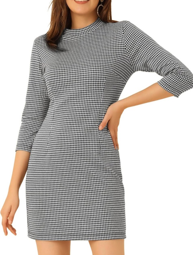 Mock Neck Mini Dress-Size M