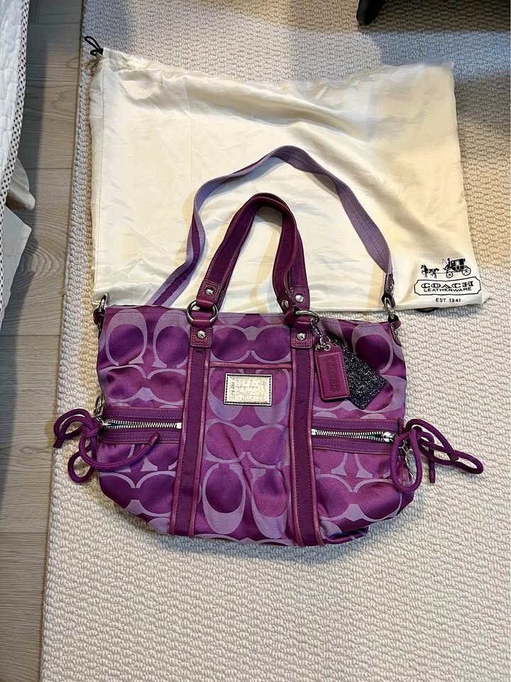 Purple Signature Tote Bag