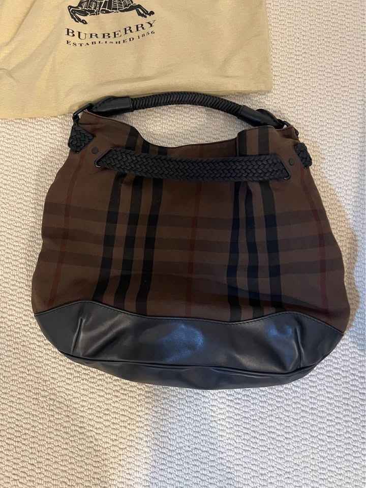 Authentic Burberry Brown Check Shoulder Bag - photo 2