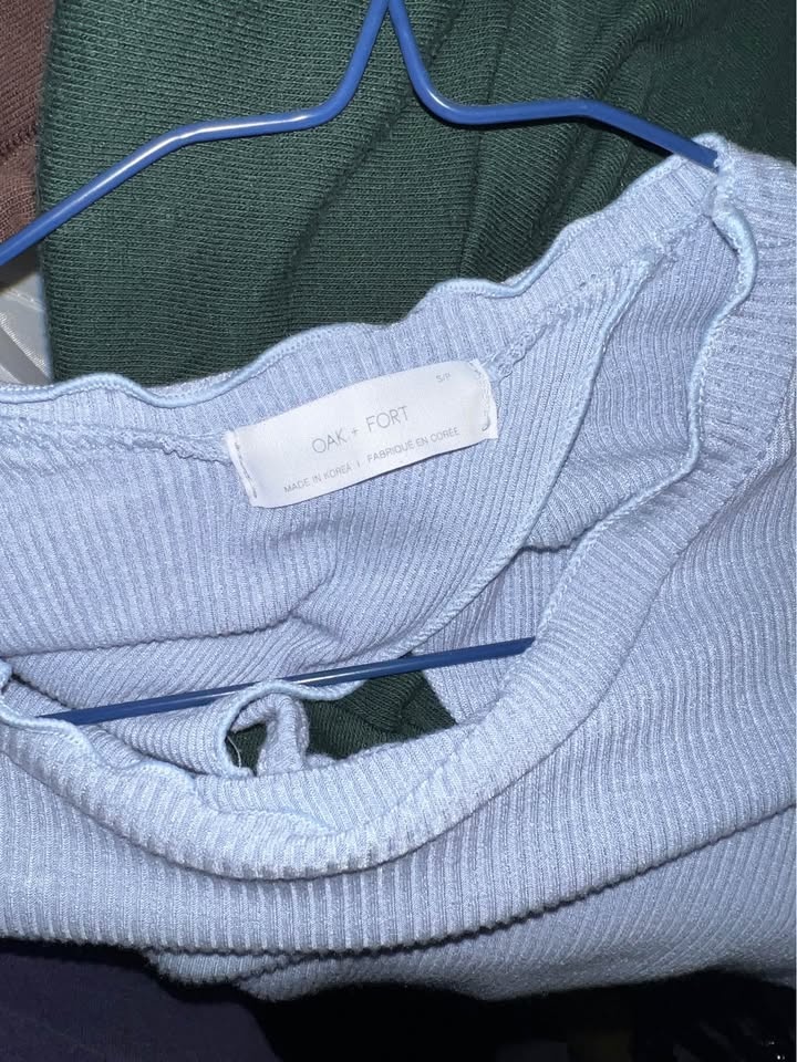 Oak & Fort lilac ribbed t-shirt with laced back - photo 3