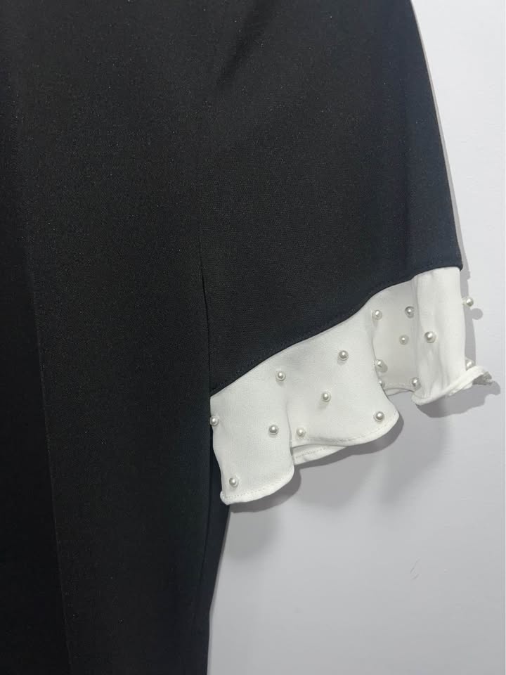 Karl Lagerfeld black and white blouse with pearl details - photo 5
