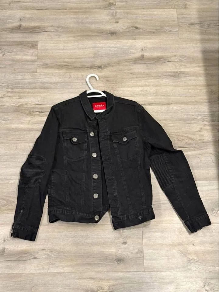 Men’s black GUESS denim jacket thumbnail