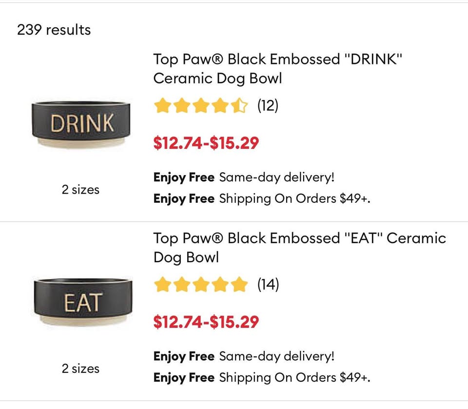 Petsmart top paw ceramic drink and eat dog bowls - photo 2