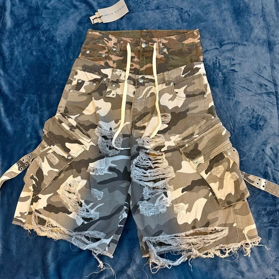 Double camo jorts (original tags)