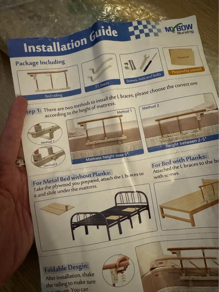 Bed Rail, Folding Bed Guard Rail Bed Assist Rails - photo 3