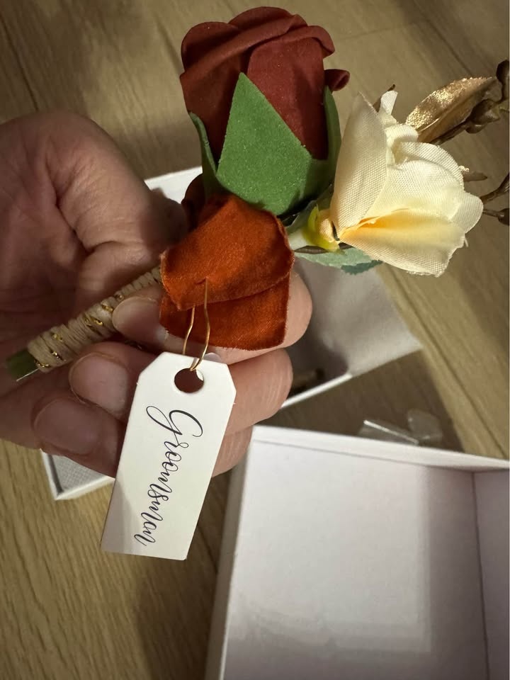 Boutonniere for Men, 6pcs Groom Groomsmen Boutonniere, Artificia - photo 4