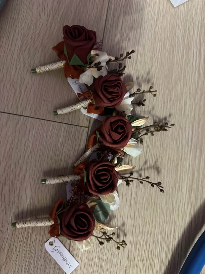 Boutonniere for Men, 6pcs Groom Groomsmen Boutonniere, Artificia - photo 5