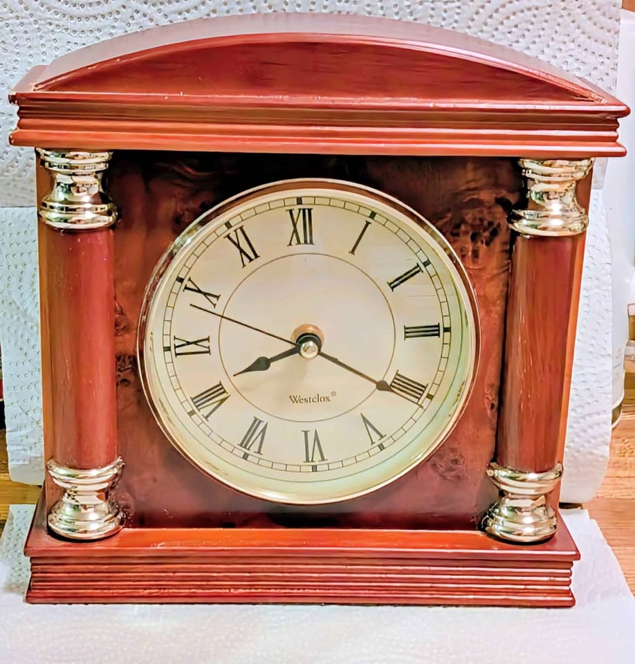 Vintage Mantle clock- 9" X 9" - Nice decorative piece