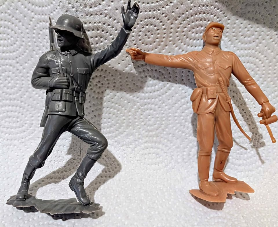 Vintage Louis Marx WWII German and Japanese soldier