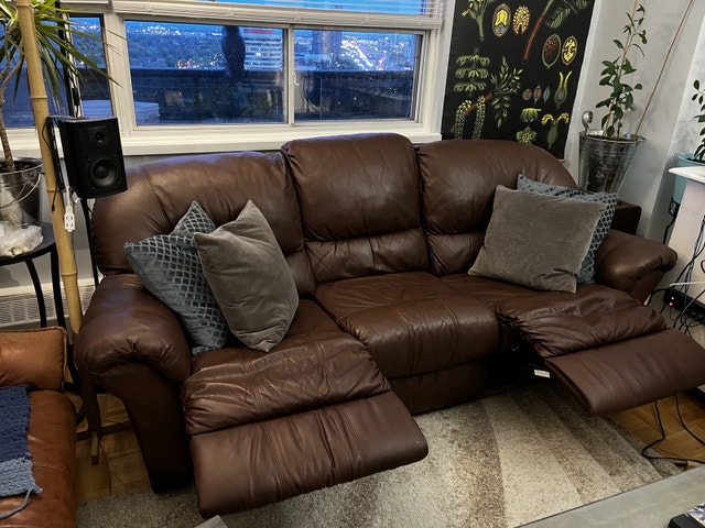 LEATHER COUCH RECLINER - photo 4